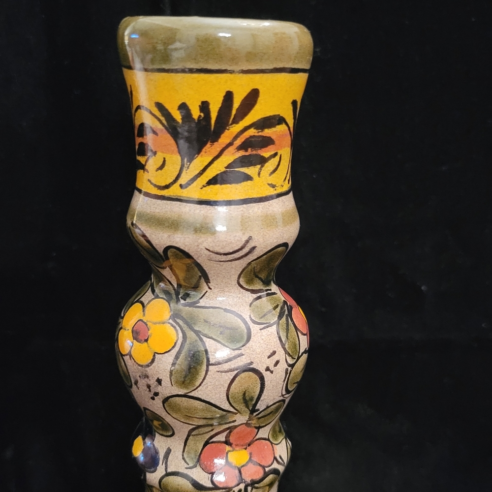 Vintage Mexican Talavera Pottery Candle Holder, Mexican Home Decor - Picture 3 of 6
